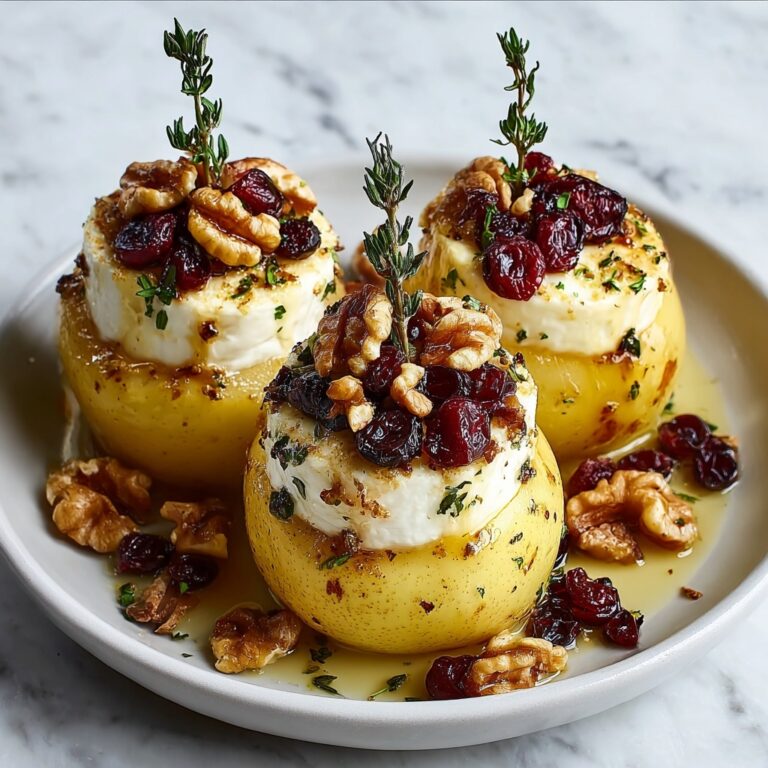 Baked Pears with Brie, Walnuts, and Cranberries – A Sweet & Savory Dessert or Brunch Treat Recipe