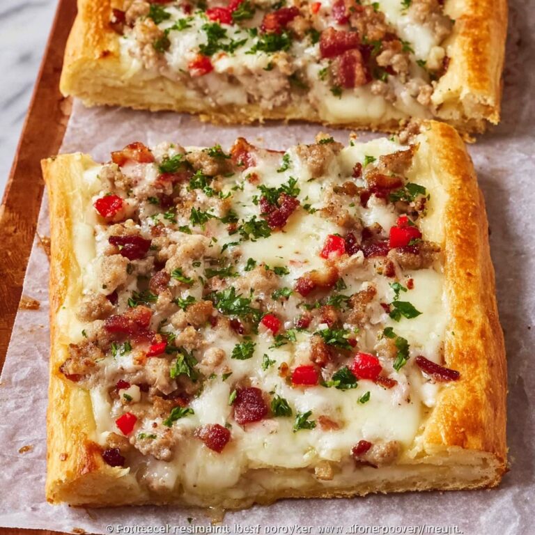 Breakfast Pizza with Sausage, Eggs, and Pepper Jack Cheese Recipe