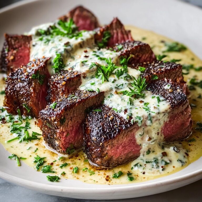 Garlic Butter Steak with Parmesan Cream Sauce Recipe