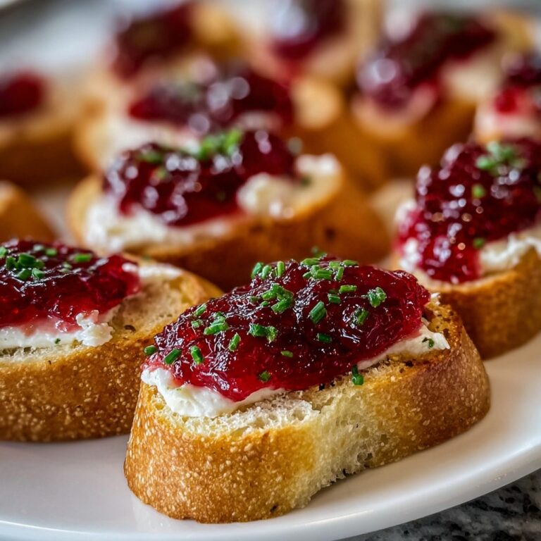 Festive Cranberry Pepper Jelly Cream Cheese Bruschetta Recipe