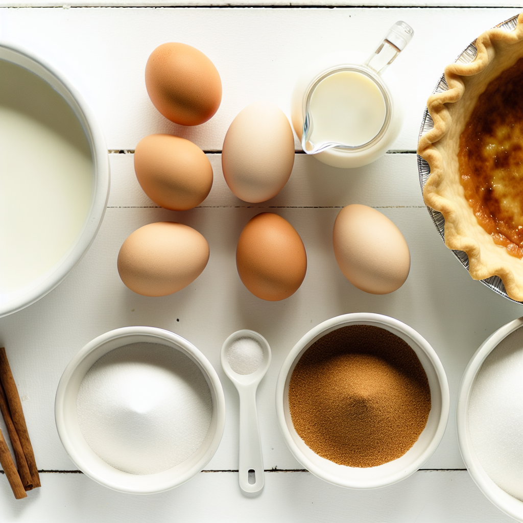 Creamy Cinnamon Vanilla Custard Pie Recipe - Recipe Image