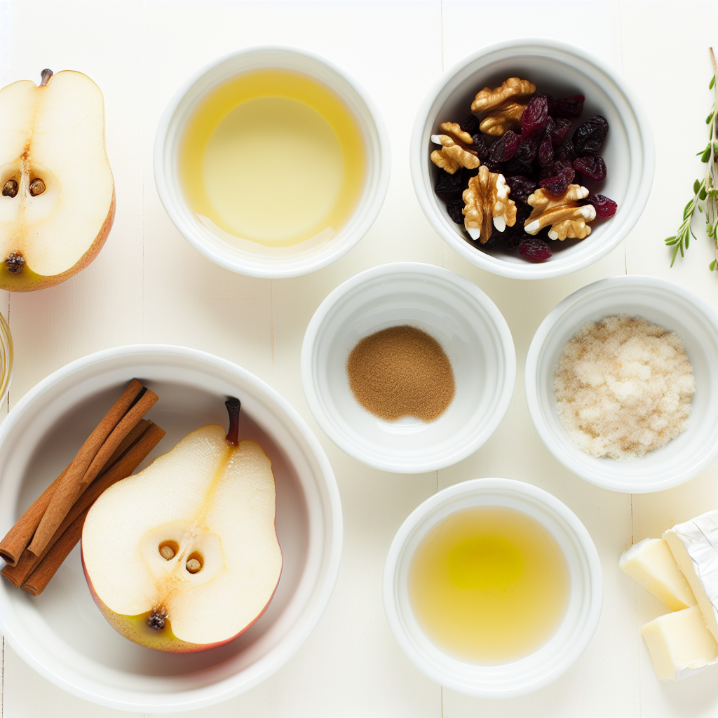 Baked Pears with Brie, Walnuts, and Cranberries – A Sweet & Savory Dessert or Brunch Treat Recipe - Recipe Image