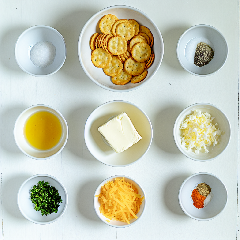 Cheesy Garlic Ritz Bits Snacks Recipe - Recipe Image