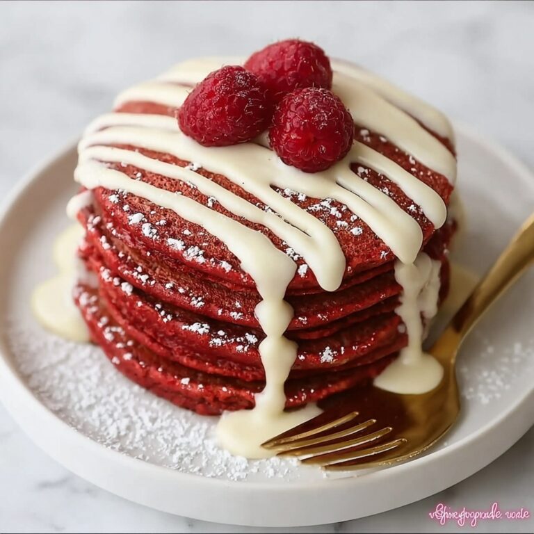 Red Velvet Pancakes with Cream Cheese Glaze Recipe