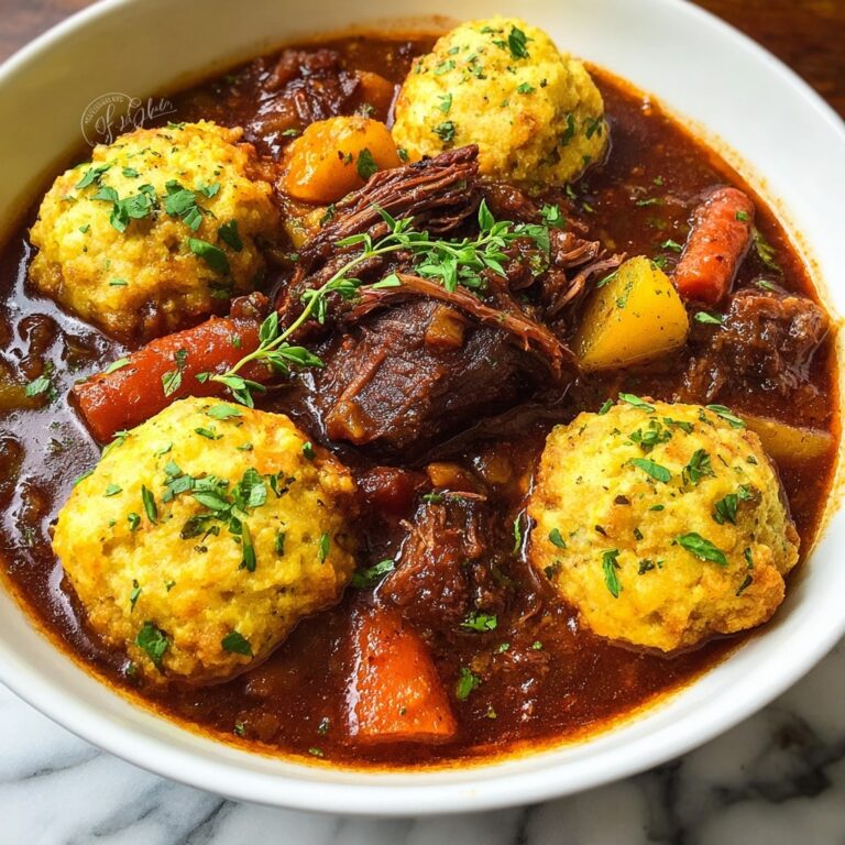 Hearty Beef Stew with Cheddar Herb Dumplings Recipe