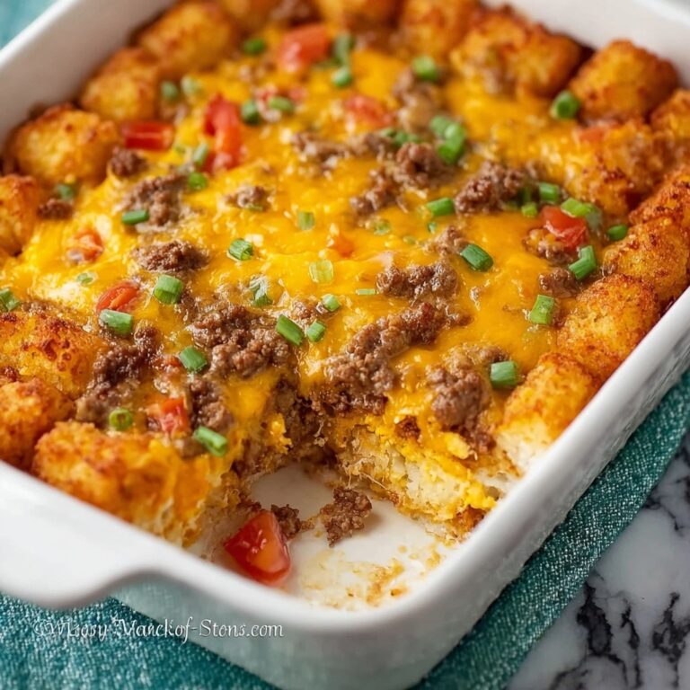 Easy Beef Sausage Tater Tot Breakfast Casserole Recipe