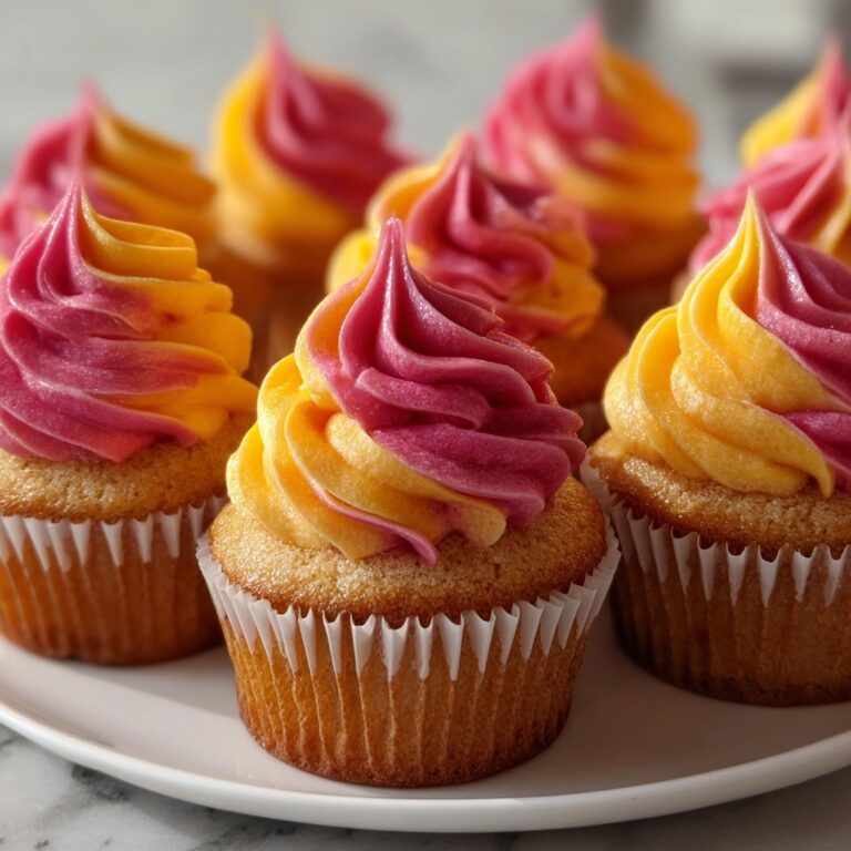 Mango Strawberry Sunset Cupcakes Recipe