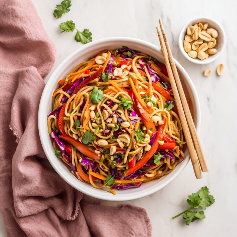 Asian Noodle Salad with Peanut Dressing Recipe