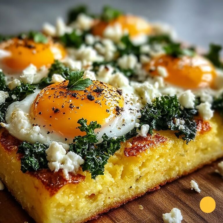 Creamy Corn Polenta with Baked Eggs and Fresh Greens Recipe