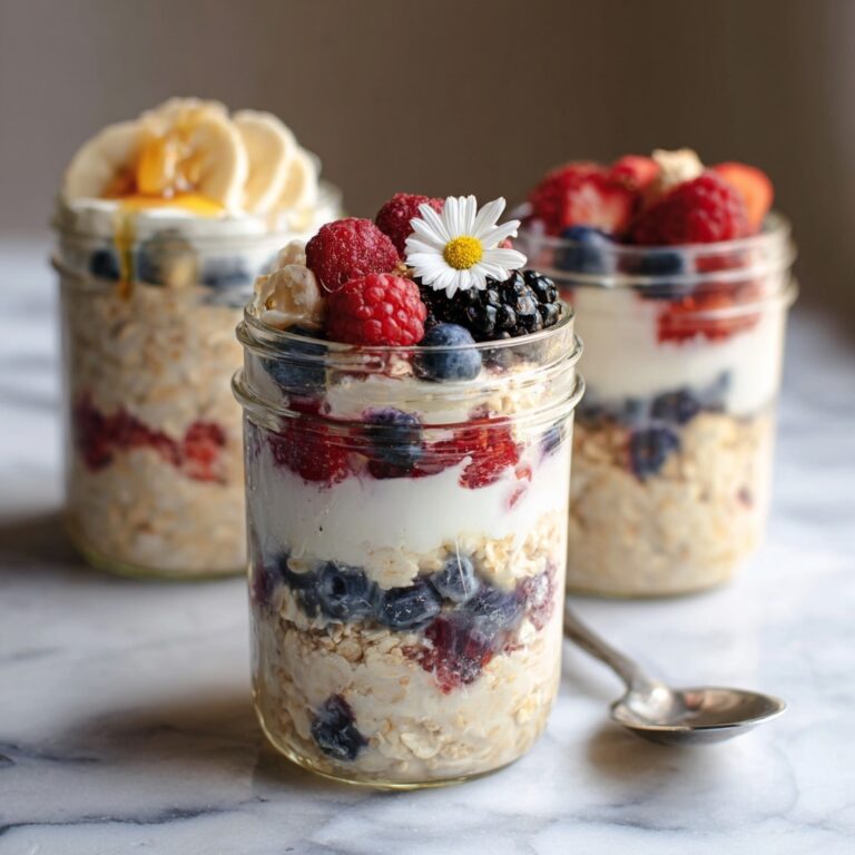 Overnight Yogurt Oats with Fresh Fruit and Nut Toppings Recipe