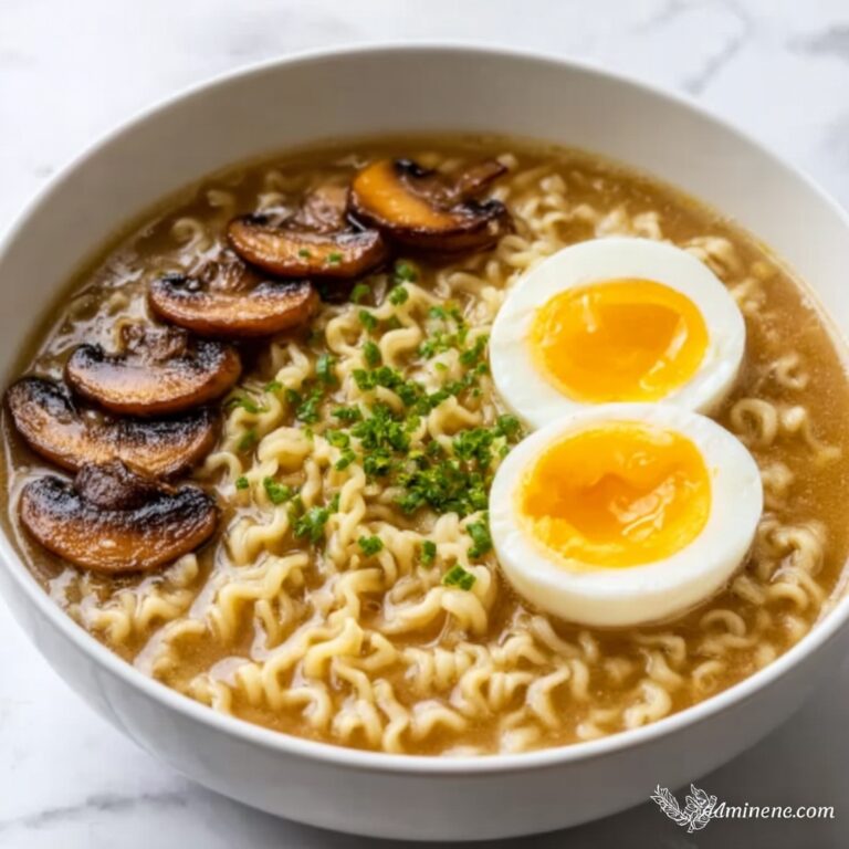 Creamy Ramen with Ground Beef and Soft-Boiled Eggs Recipe