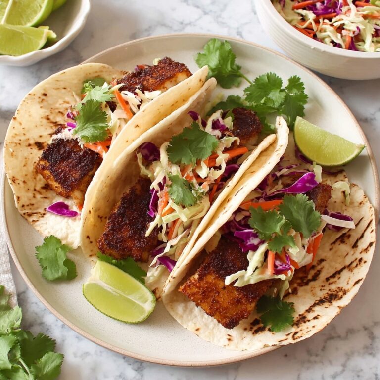 Air Fryer Fish Tacos with Cilantro Lime Slaw Recipe