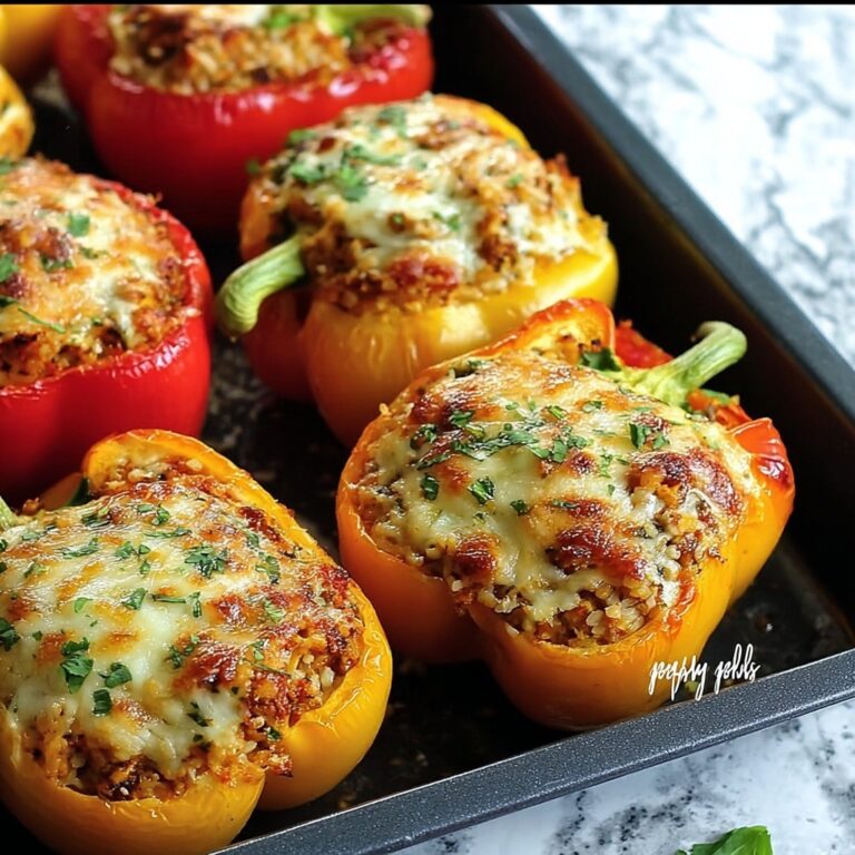 Ricotta Stuffed Peppers with Tomato Sauce and Veggie Filling Recipe