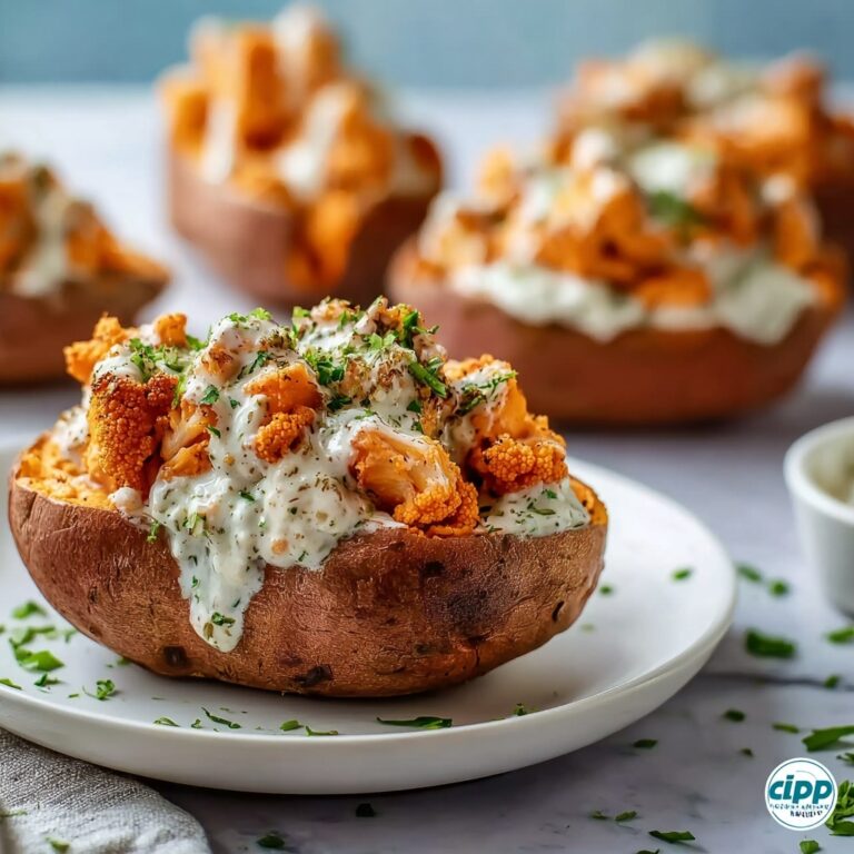 Buffalo Chicken Stuffed Sweet Potatoes Recipe