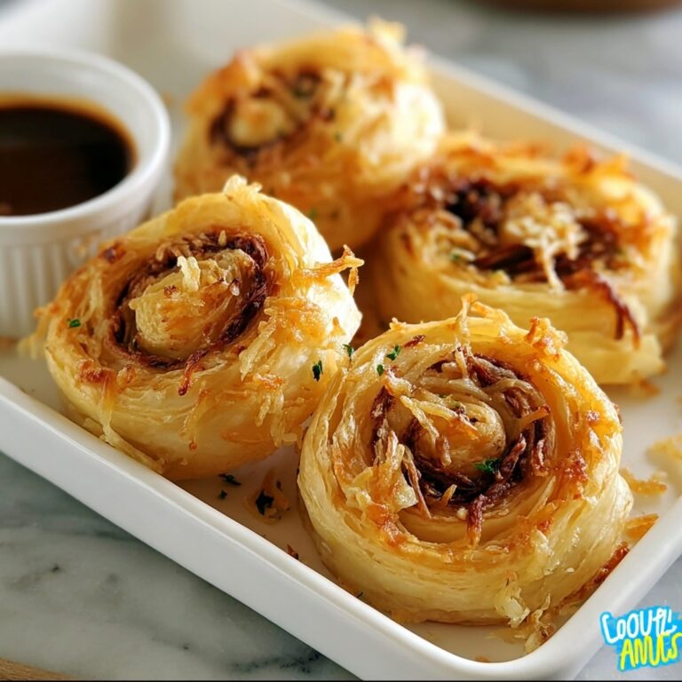 French Dip Roast Beef Pinwheels Recipe