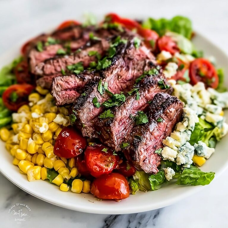 Balsamic Steak Gorgonzola Salad with Grilled Corn Recipe