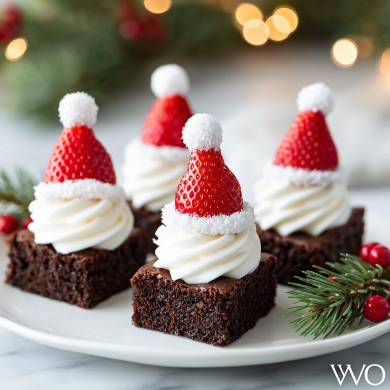 Santa Hat Brownie Bites Recipe