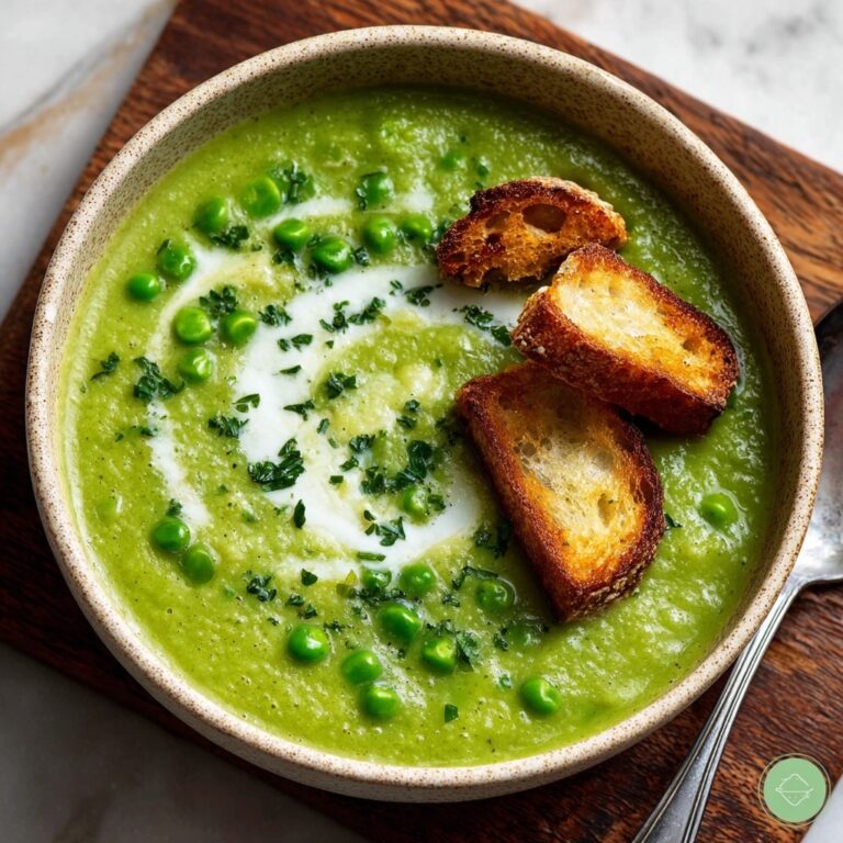 Fresh Pea & Mint Soup with Crème Fraîche Recipe